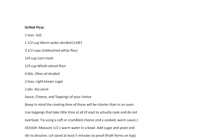write you a recipe of your choice